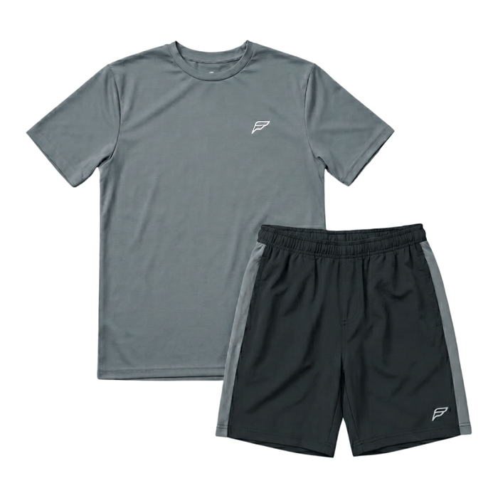 Frequency Junior's 2 Piece Co Ord Set Grey T-Shirt & Shorts