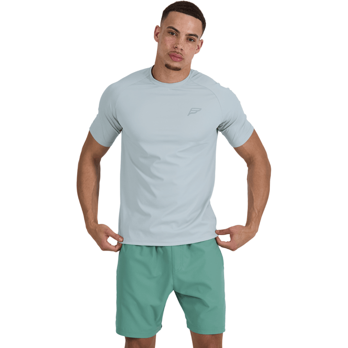 Frequency Men's 3 Piece Co Ord Set Green/Grey Jacket, T-Shirt & Shorts