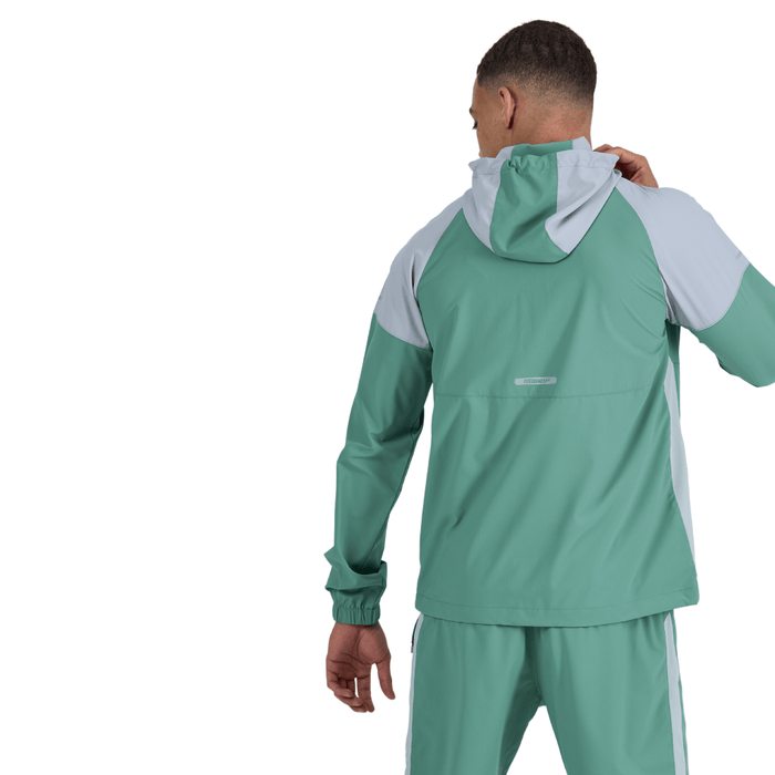 Frequency Men's 3 Piece Co Ord Set Green/Grey Jacket, T-Shirt & Shorts