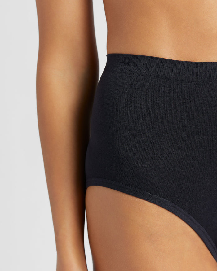 Coronet Blue/Heather Gray/Black $|& real Underwear Full Coverage Brief with Lace 3 Pack - SOF Detail