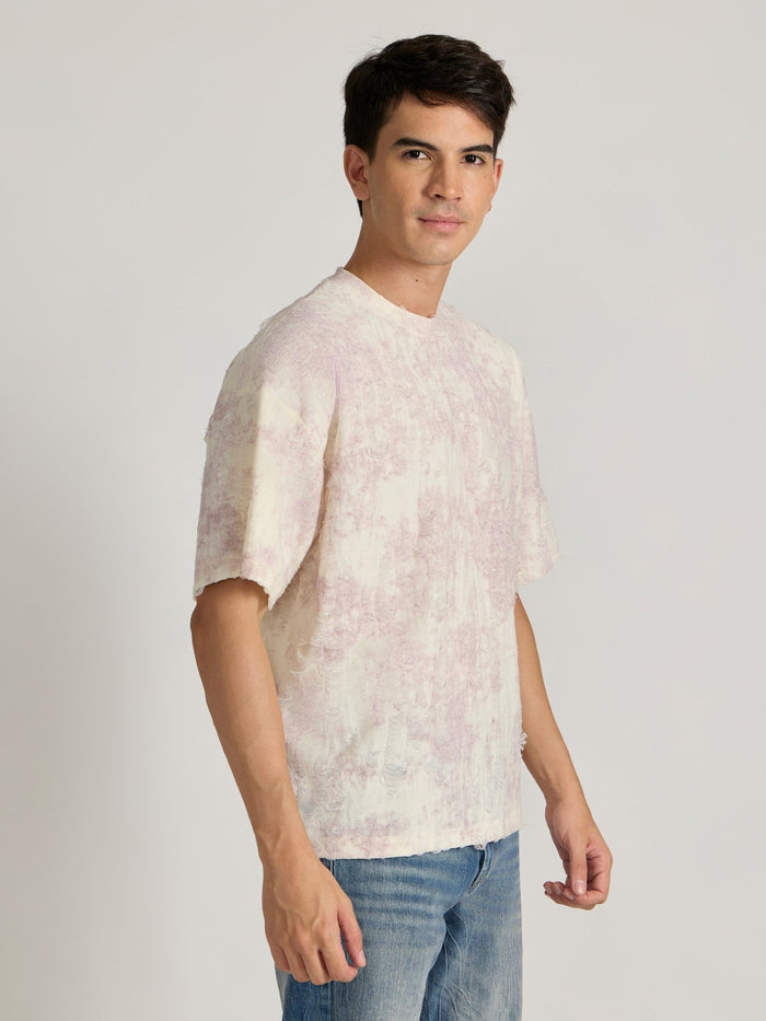 Galloway - Distressed Oversized T-Shirt - Pink