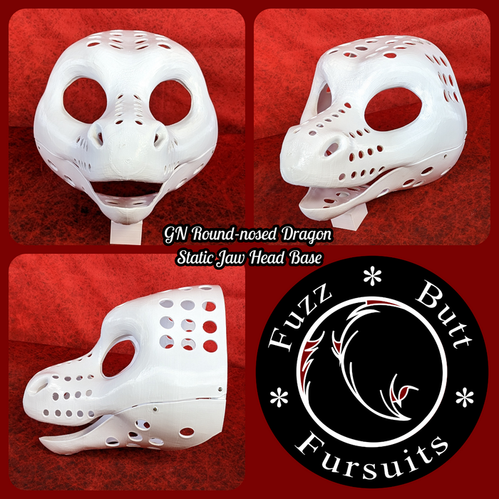 Gender Neutral Round-nosed Dragon Static Jaw Head Base