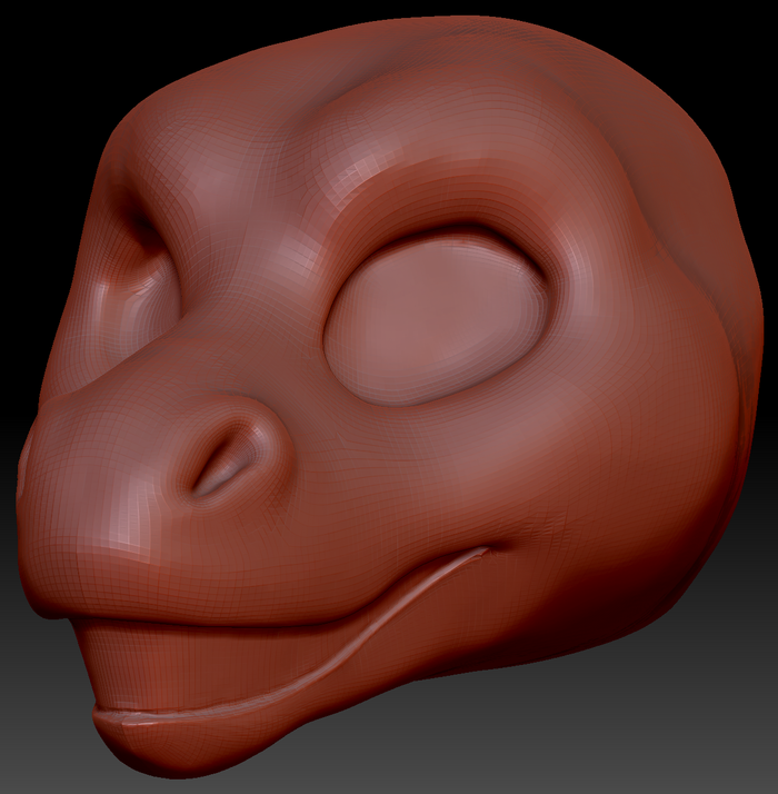Gender Neutral Round-nosed Dragon Static Jaw Head Base