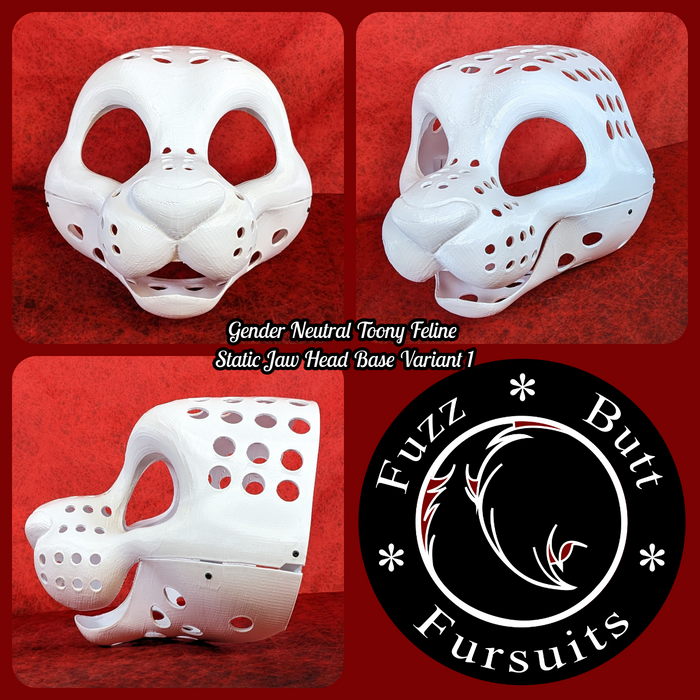 Gender Neutral Toony Big Cat Static Jaw Head Base Variant 1