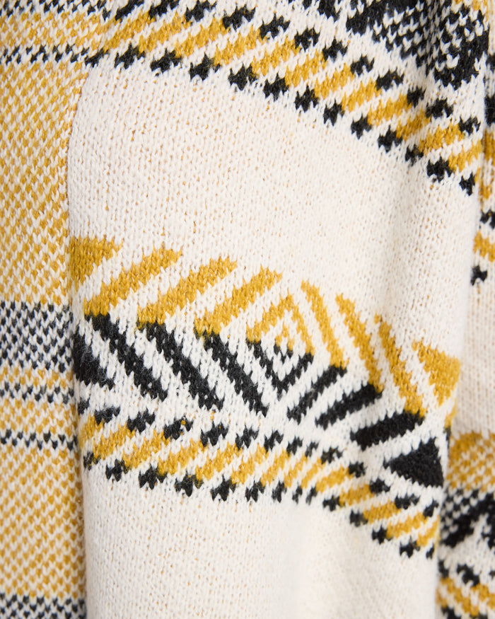 Oatmeal $|& Staccato Geo Stripe Heavy Sweater Cardigan - SOF Detail