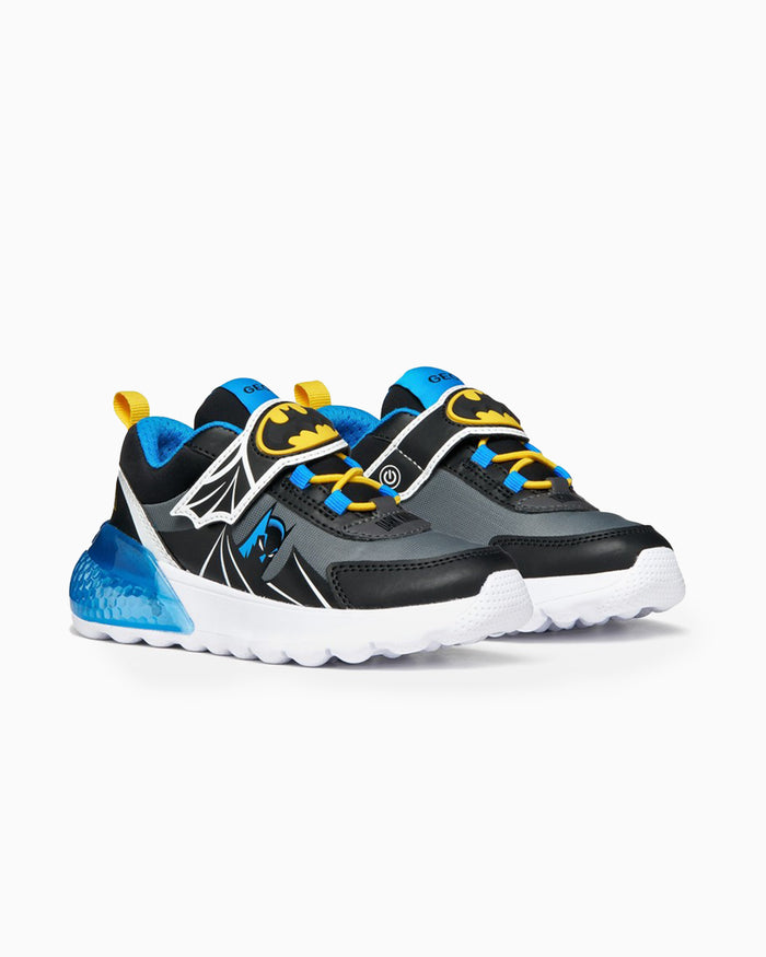 Goex Trainers Geox Activart Illuminus Light Up Boys Trainers in Black/Sky