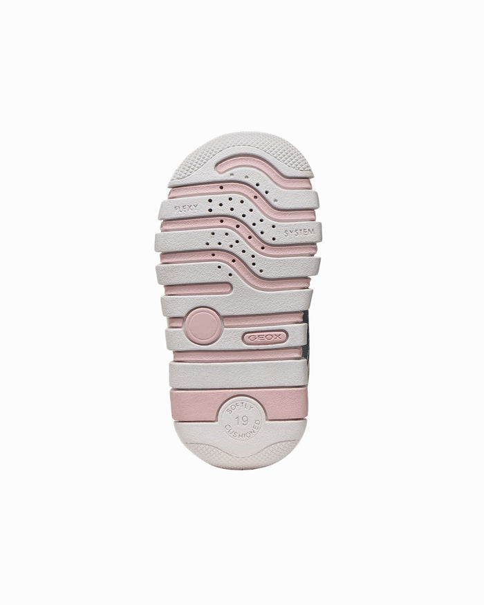 Geox Trainers Geox Iupidoo Baby Girl Trainers in Silver/Pink