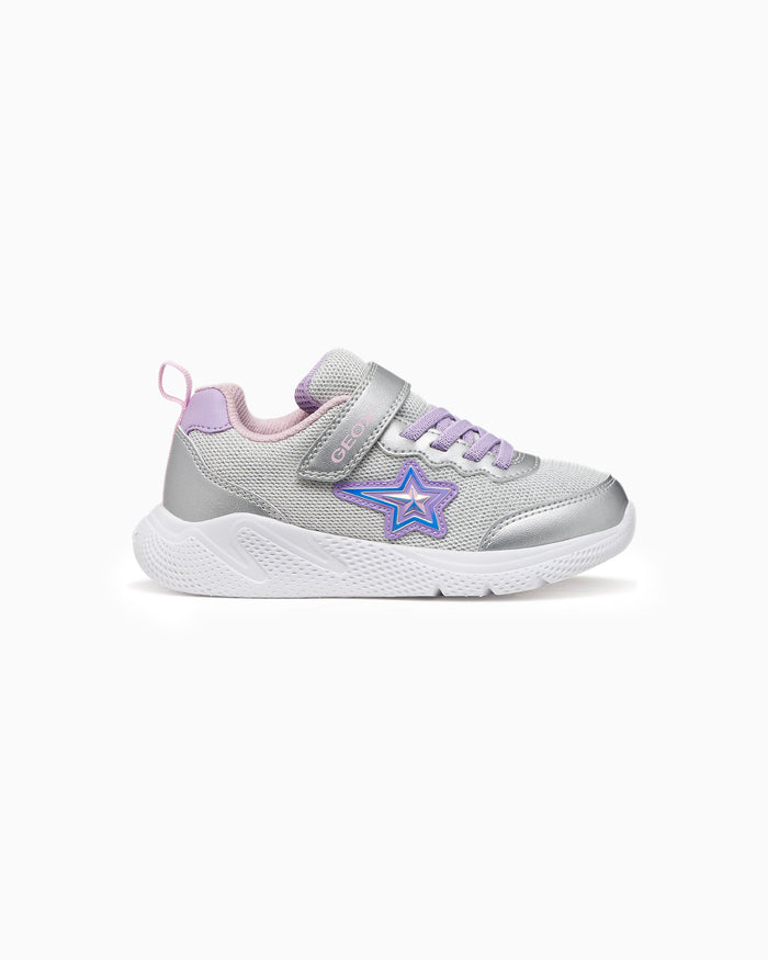 Geox Trainers Geox Sprintye Girls Trainers in Silver/Lilac