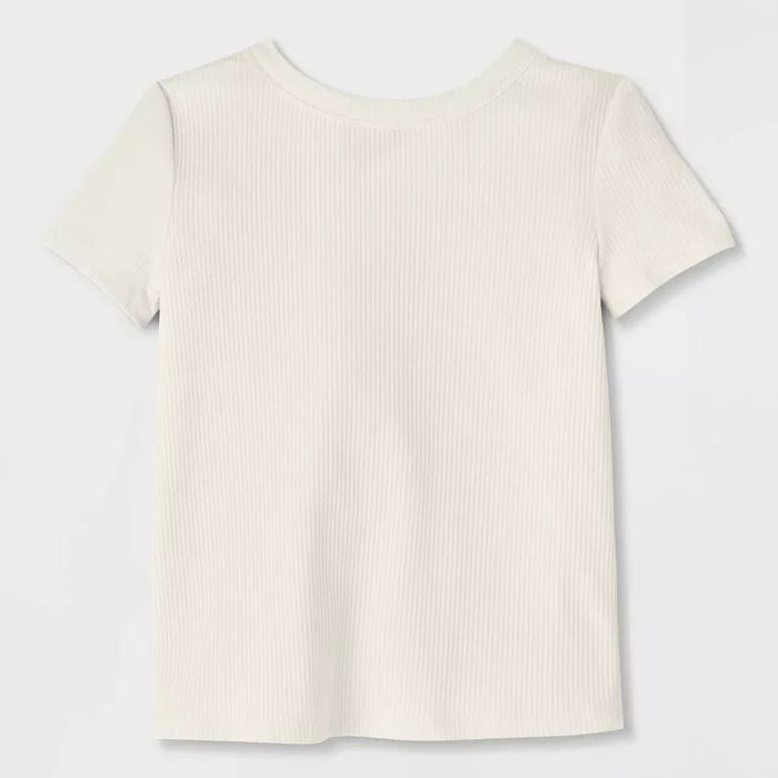 Playera Cat & Jack color crema para niña con tela texturizada #color_CJ Cream