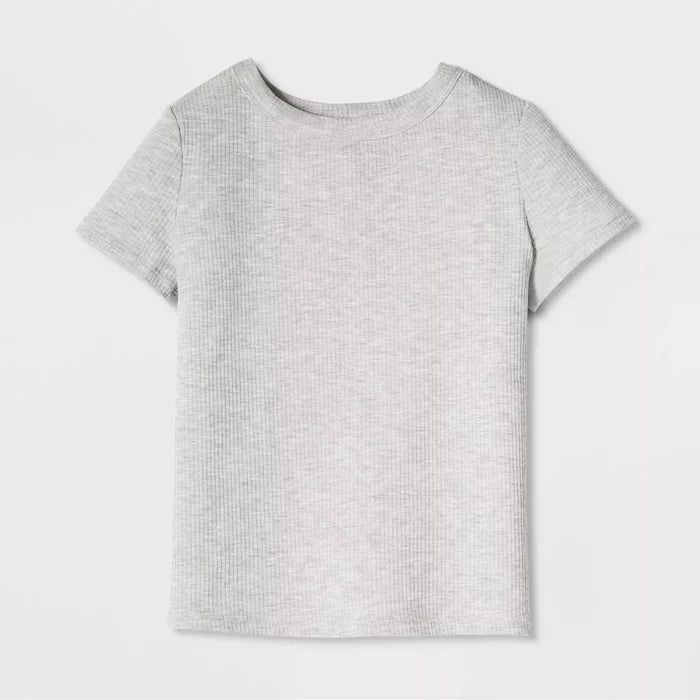 Playera Cat & Jack gris jaspe claro de manga corta para niña #color_CJ Light Heather Gray