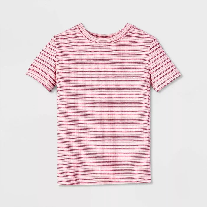 Playera Cat & Jack gris jaspe claro de manga corta para niña #color_CJ Mauve