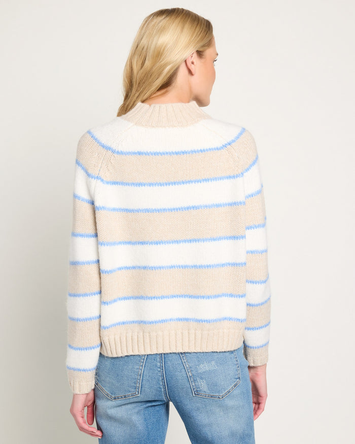 Cream $|& Herizon Glory Days Mock Neck Sweater - SOF Back