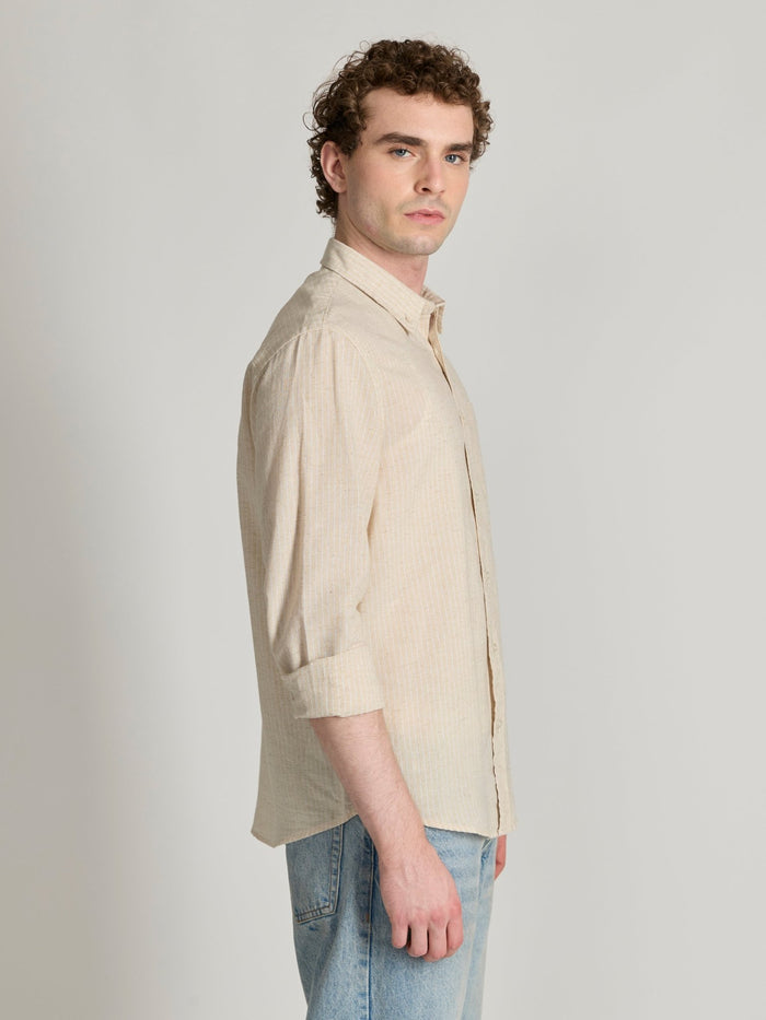 men wearing white Striped Shirt