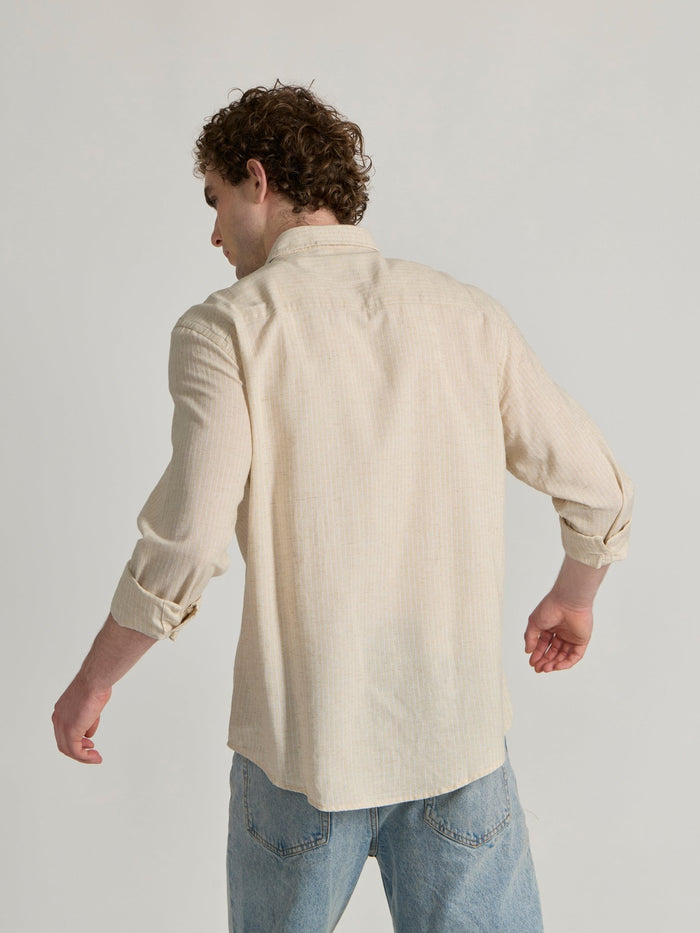 men wearing white Striped Shirt