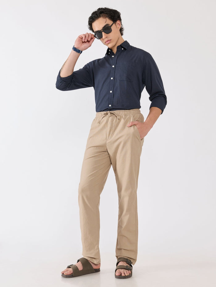 Men's  Relaxed Fit Joggers - biscuit