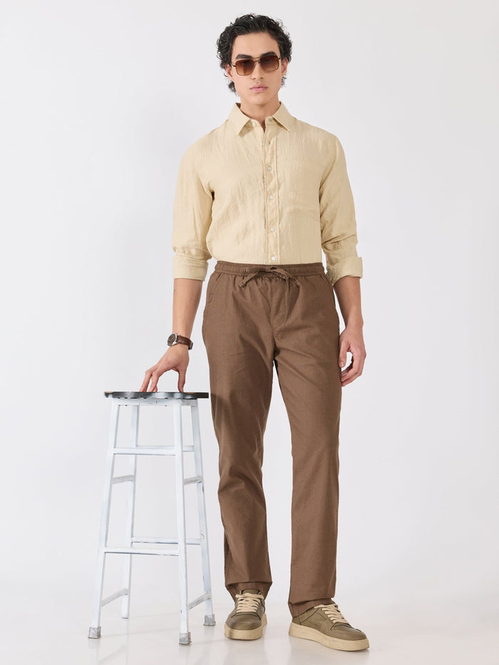 Men's  Relaxed Fit Joggers - dark brown