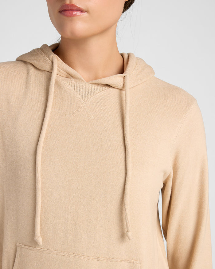 Heathered Oatmeal $|& Interval Hacci Hoodie - SOF Detail