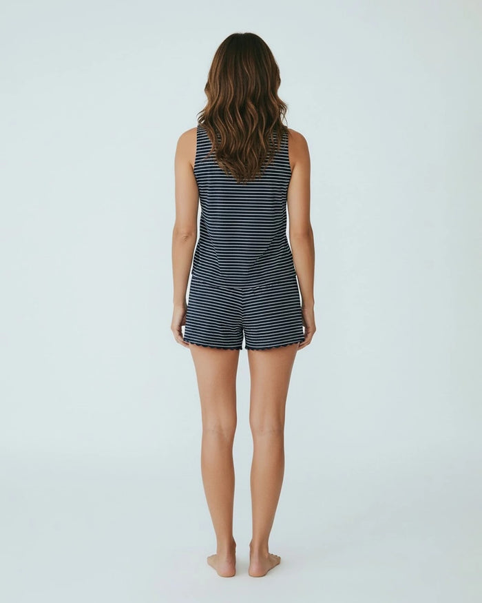 Navy/White Stripe $|& Astrologie Hacci Stripe Short - Hanger Side