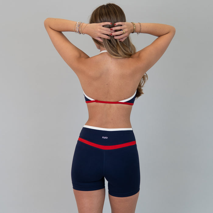 Classic Navy Multi Hailey Sports Bra - Light Support by FLEO - 3