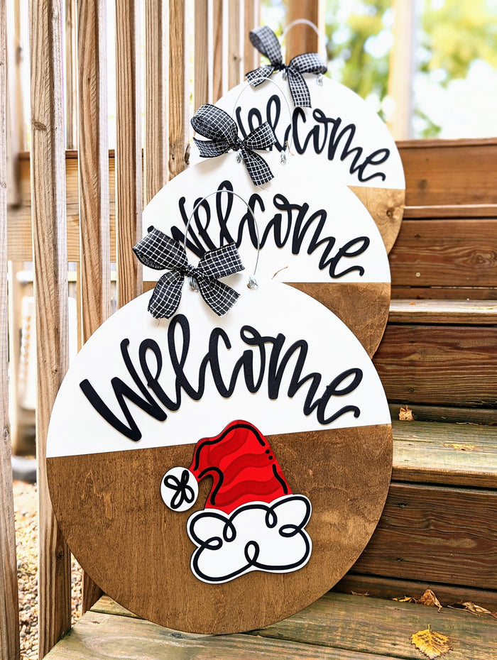 Half Block Welcome Interchangeable Door Hanger (For Attachments)