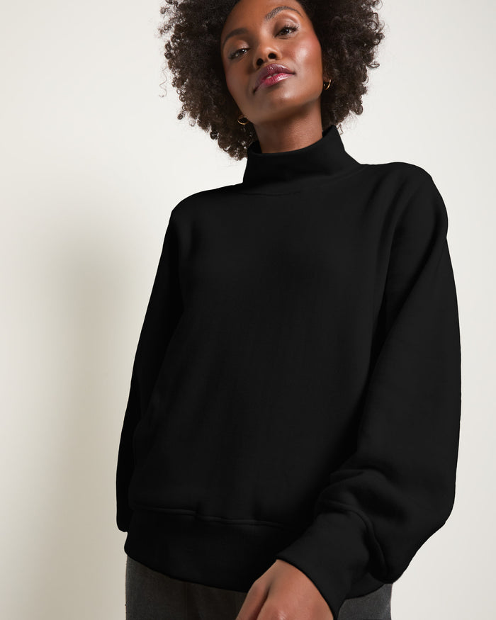 Black $|& Interval Half Time Funnel Neck Sweatshirt - SOF Front