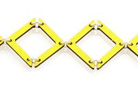 Half triangle geometric laser-cut wood bracelet, third colorway, made in USA