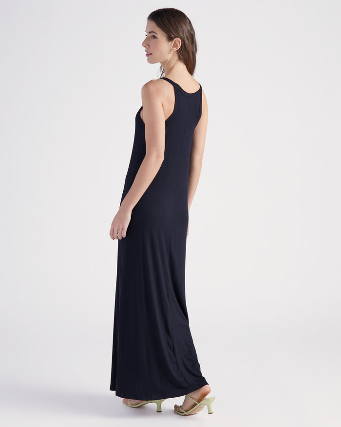 Black $|& Be Cool Halter Knit Maxi Dress - SOF Back