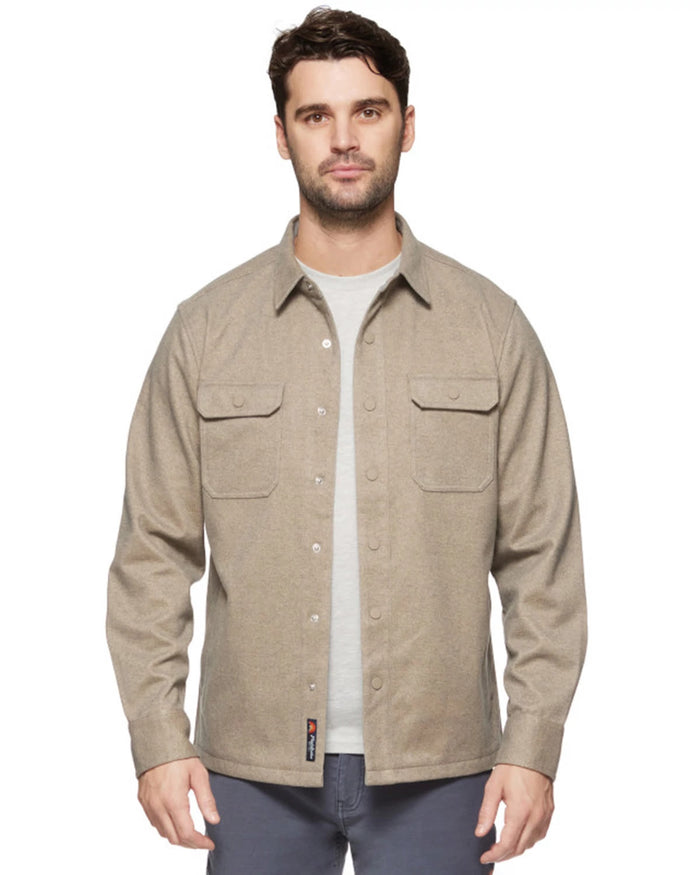 Oatmeal $|& Flag & Anthem Hamlin Stretch Twill Shirt Jacket - VOF Detail