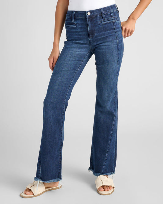 Mount Dora $|& Liverpool Hannah Flare Leg Jeans with Curved Seaming - SOF Front