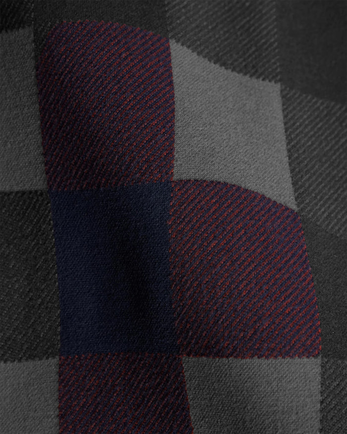 Brandy Red Buffalo Check $|& Rhone Hardy Flannel Shirt - VOF Detail