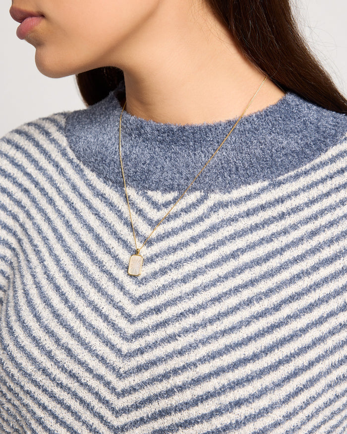 Dark Country Blue $|& SEAS Harvest Moon Chevron Stripe Sweater - SOF Full Front