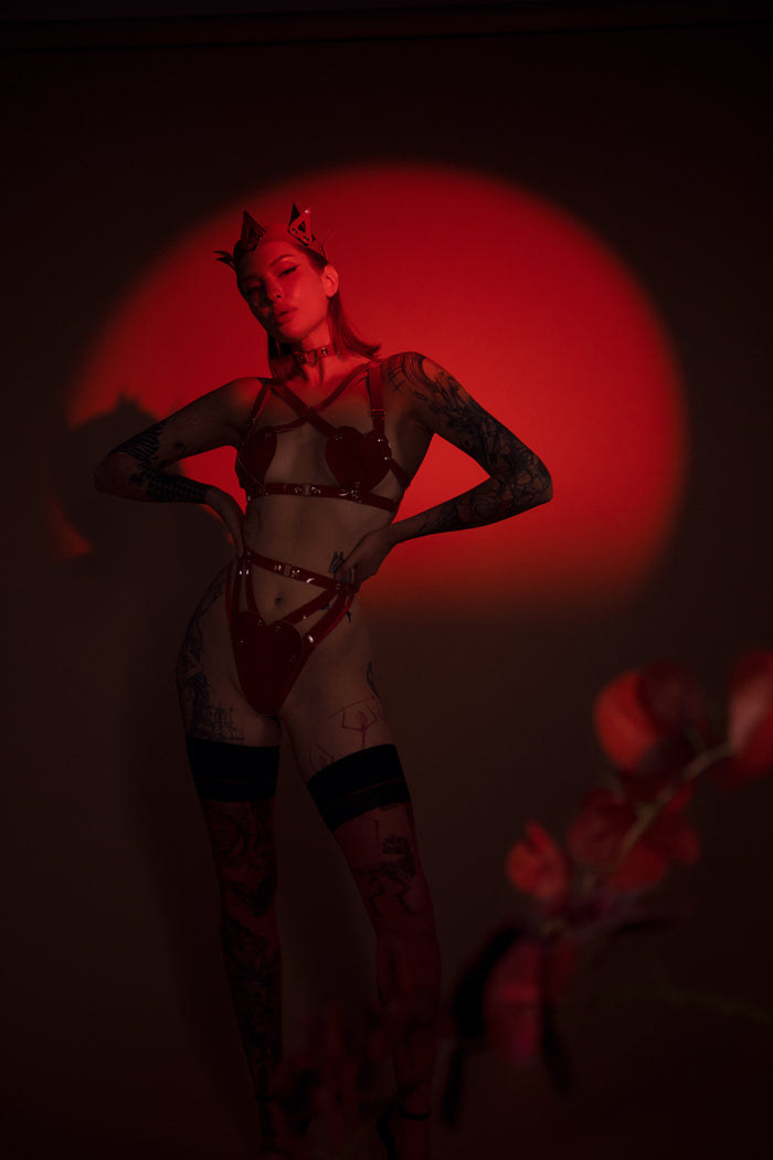 Hearts Red bra by Secret Room