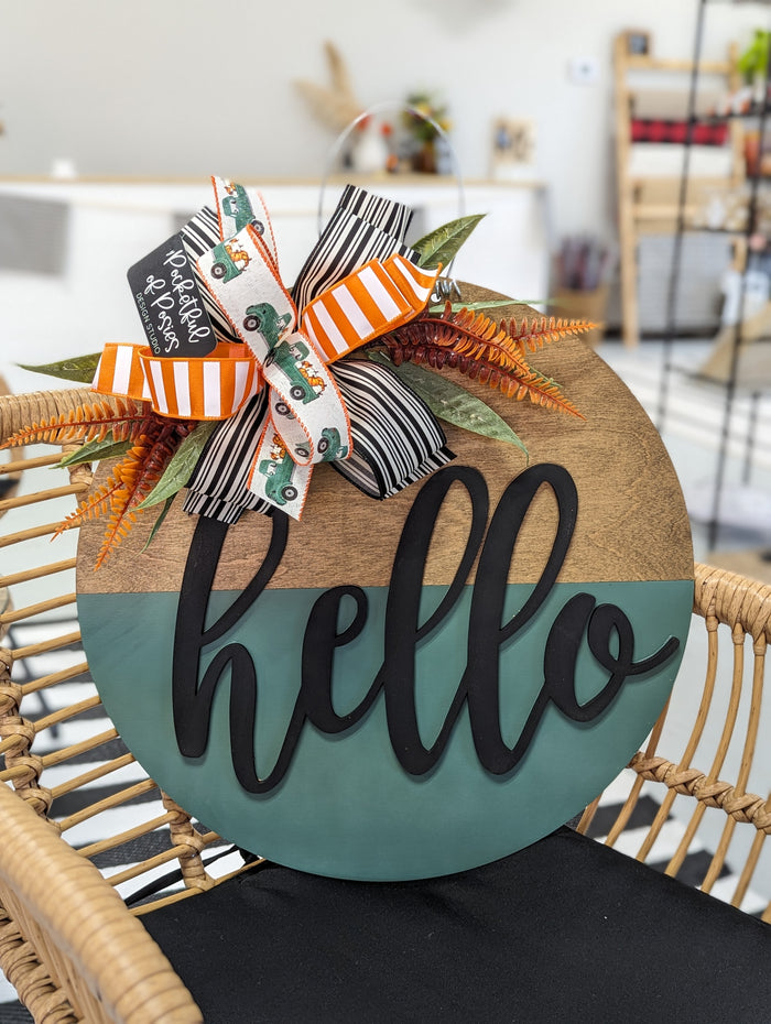 Hello Fall Truck Door Hanger