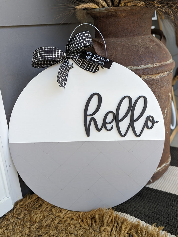 Herringbone Hello Door Hanger