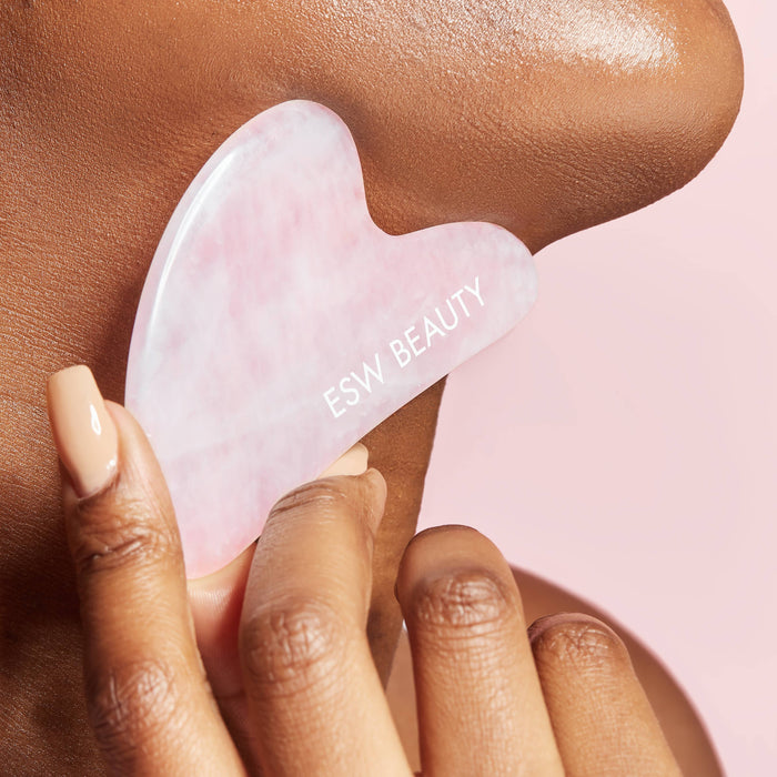 Hibiscus White Tea Rose Quartz Gua Sha Roller