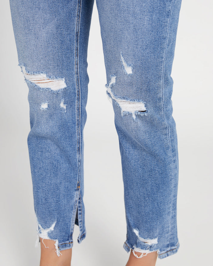 Under the Table $|& Mica Denim Mid Rise Ankle Straight Leg Jeans - SOF Detail