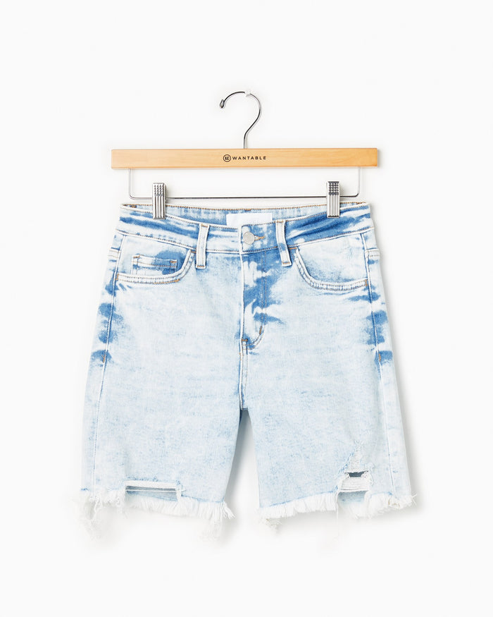 Light Wash $|& Vervet High Rise Mid Length Short - Hanger Front