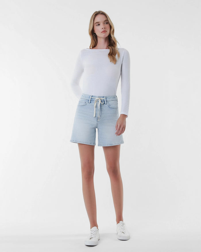 Vintage $|& Vervet High Rise Midi Short With Drawstring - VOF Detail