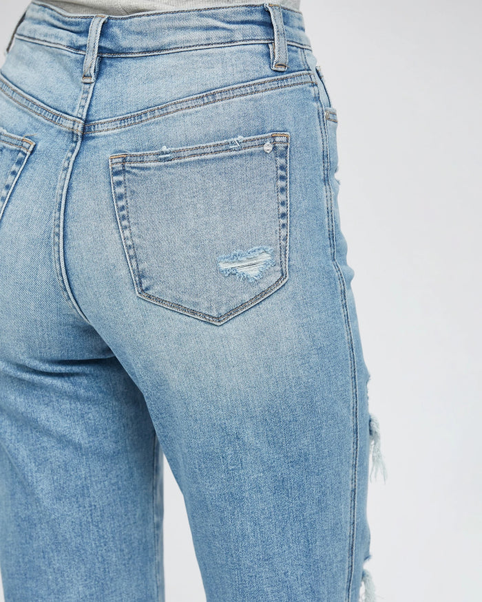 Lunaria $|& Mica Denim High Rise Straight Leg Jeans - VOF Detail