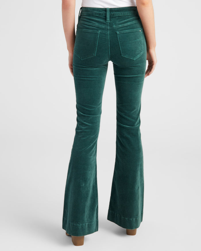 Verdant Green $|& Mica Denim Velvet Super Flare - SOF Back