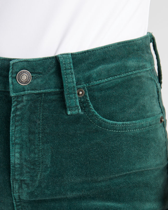 Verdant Green $|& Mica Denim Velvet Super Flare - SOF Detail