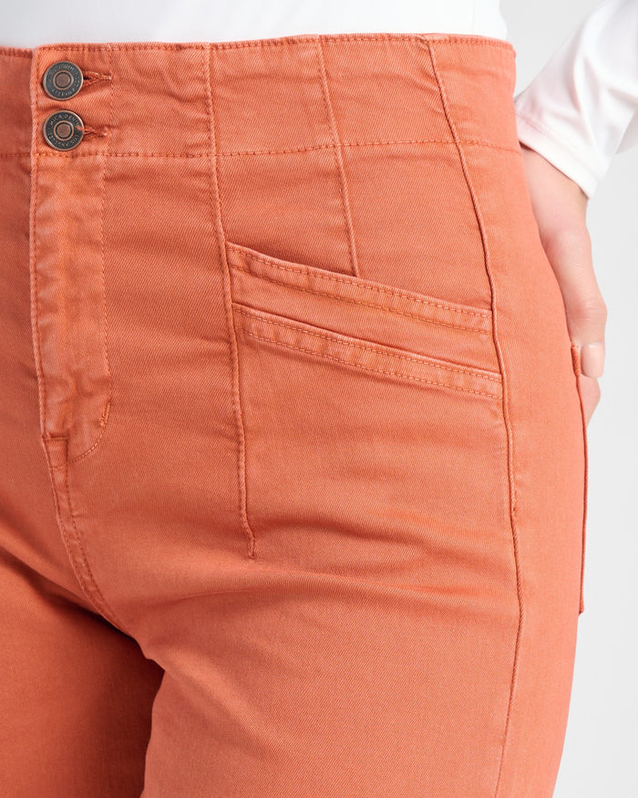 Penny $|& Mica Denim High Rise Wide Leg Cropped Pant - SOF Detail