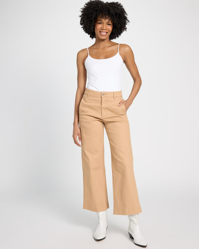 Tan $|& Vigoss High Rise Wide Leg Trouser - UGC On Fig