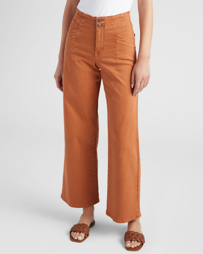 Cinnamon $|& Mica Denim High Rise Wide Leg - SOF Front