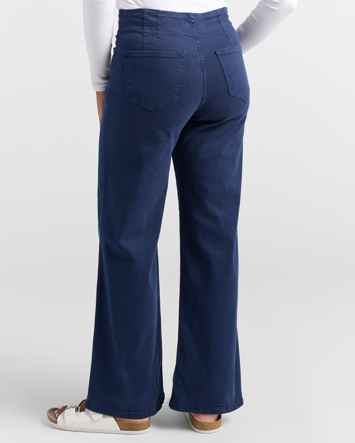Dark Navy $|& Mica Denim High Rise Wide Leg - SOF Back