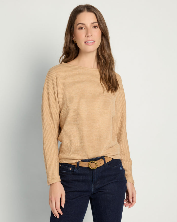 Heather Sandbar $|& SEAS Highland Dolman Long Sleeve Top - SOF Front