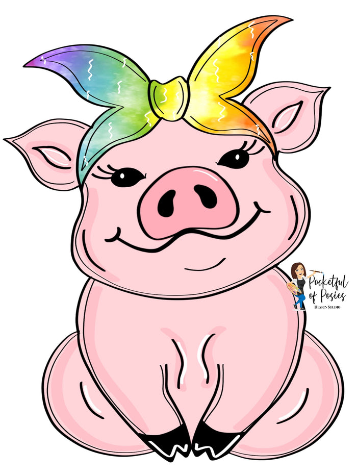 Hippie Piggy Template