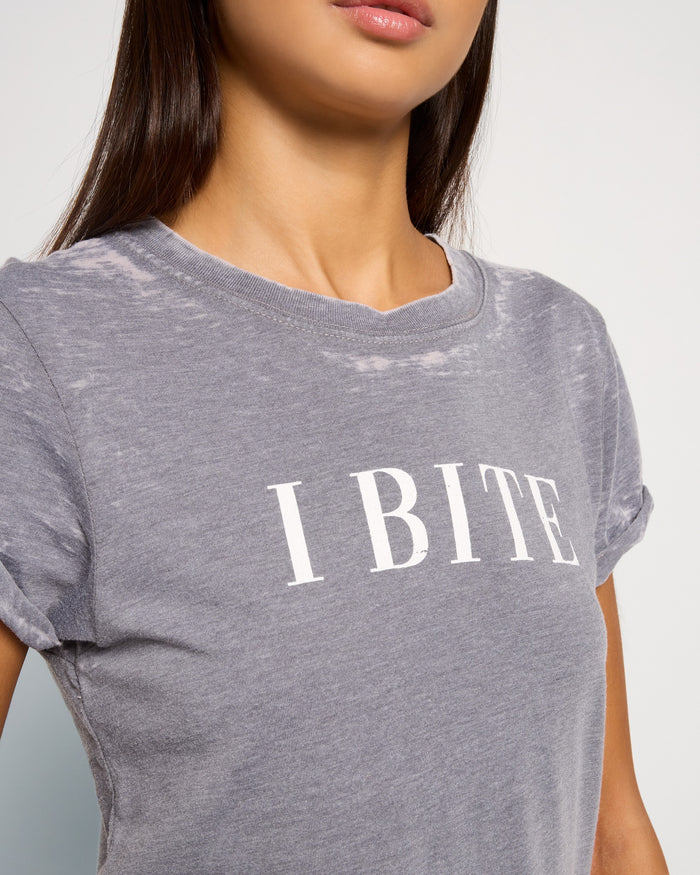 Steel Grey $|& Recycled Karma I Bite Short Sleeve Burnout Tee - SOF Full Front