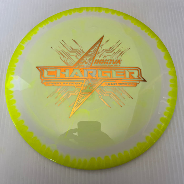 Chartreuse Halo/Bronze Stamp / 173-5 grams