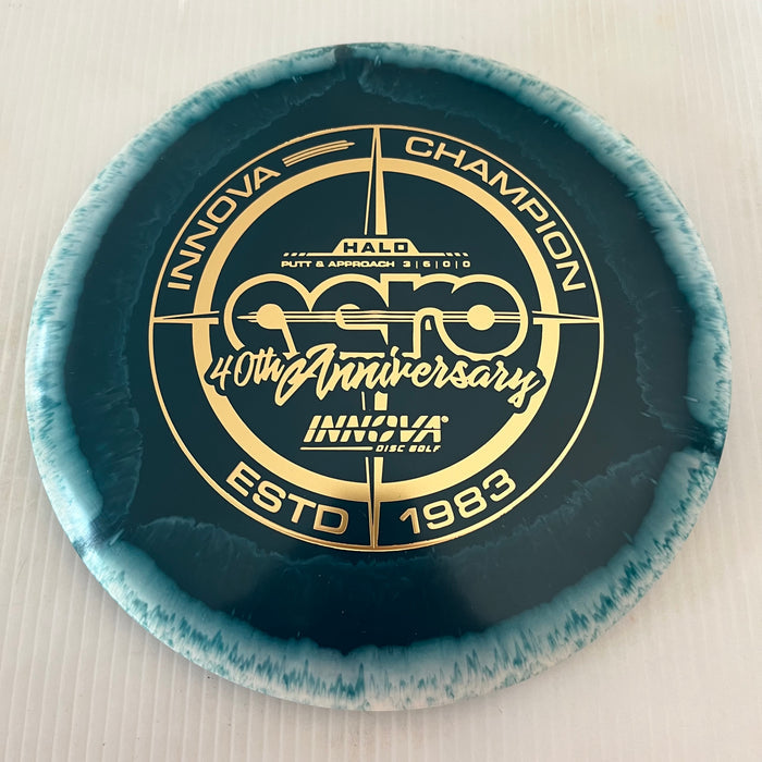 White Halo/Dark Teal Plate/Gold Stamp / 180 grams